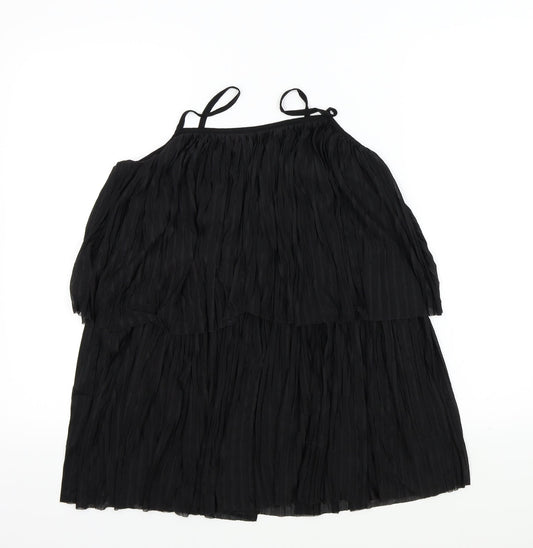 TOP SHOP Womens Black Colourblock  Basic Blouse Size 12
