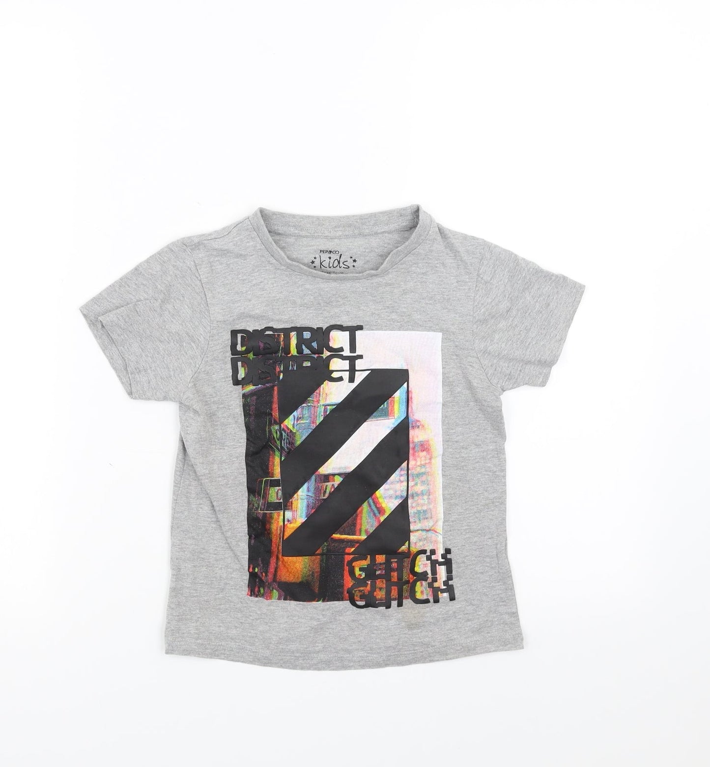 Pep&Co Boys Grey   Basic T-Shirt Size 6-7 Years
