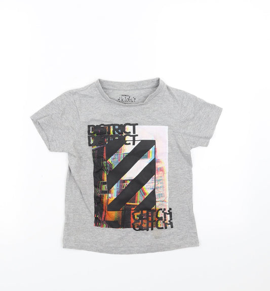 Pep&Co Boys Grey   Basic T-Shirt Size 6-7 Years