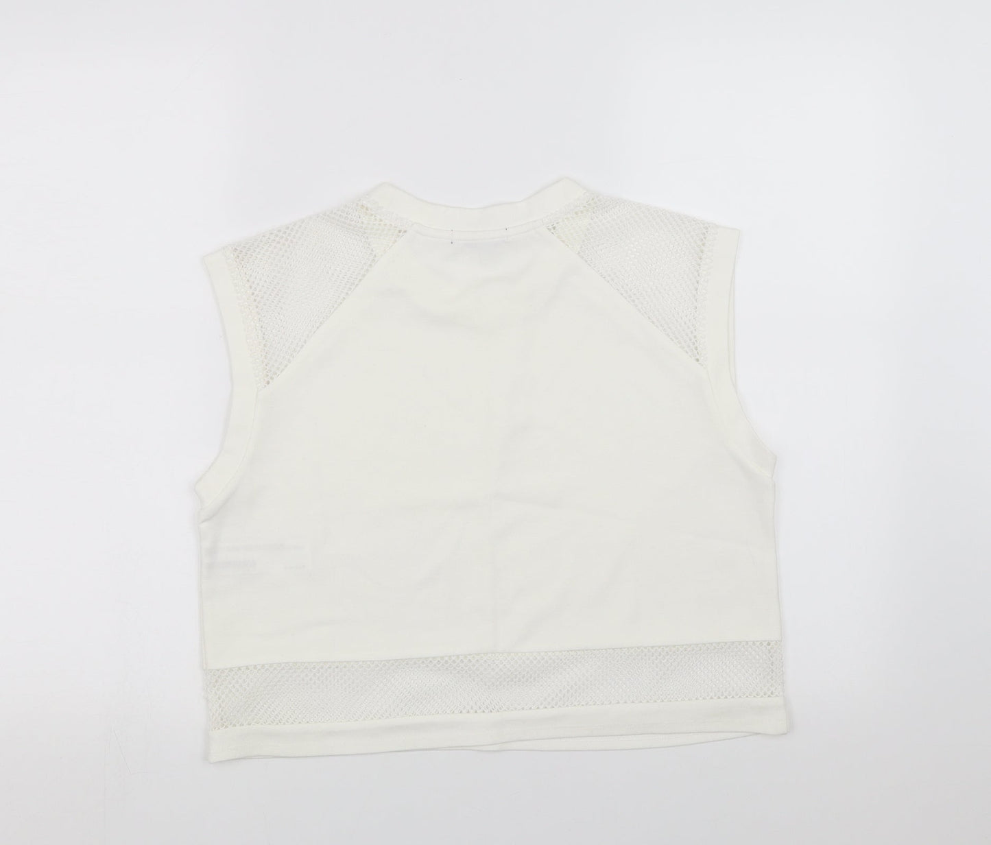 FOREVER 21 Womens White   Cropped T-Shirt Size M