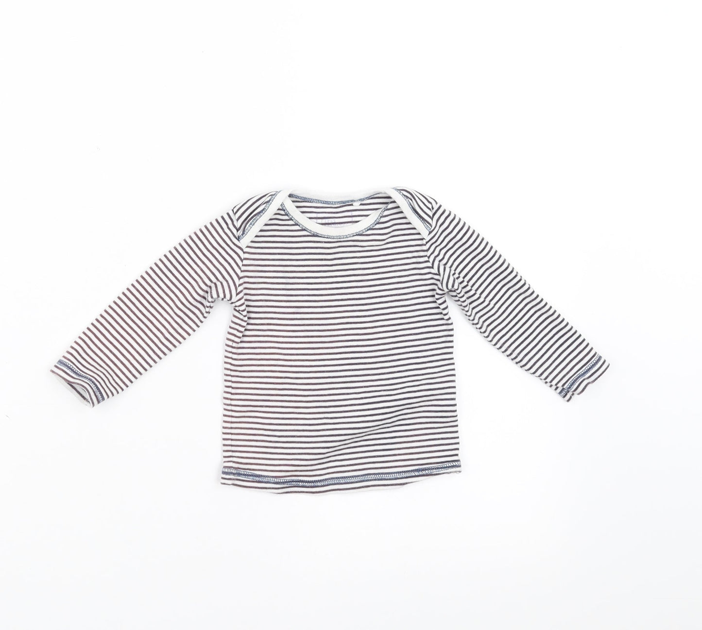 NEXT Baby White Striped  Basic T-Shirt Size 6-9 Months