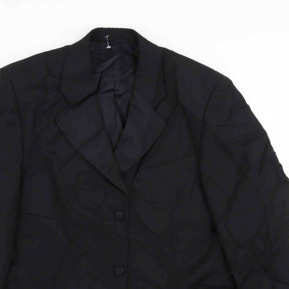 David Moss Mens Black   Jacket Suit Jacket Size 38