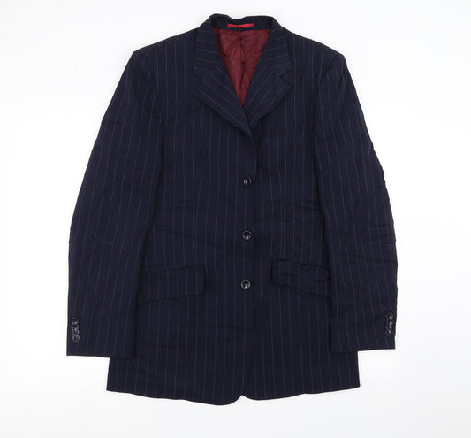 Simon Clarke Mens Blue Striped  Jacket Suit Jacket Size S