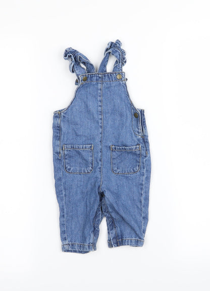 Marks & Spencer Girls Blue   Dungaree One-Piece Size 0-3 Months