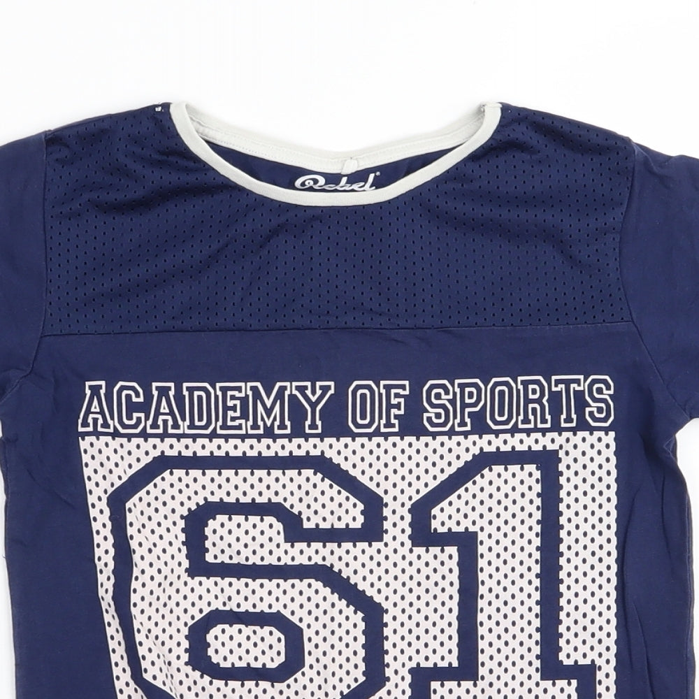 Rebel  Boys Blue   Basic T-Shirt Size 7-8 Years