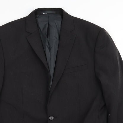 Preloved Fellini Traveller Mens Black   Jacket Blazer Size 40 - Detail