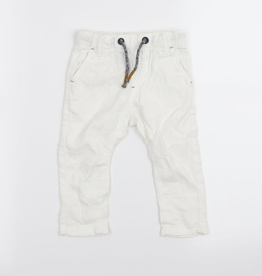 NEXT Boys White   Cargo Trousers Size 6-9 Months