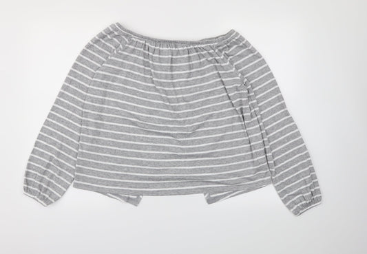 NEXT  Womens Green Striped  Basic T-Shirt Size 10