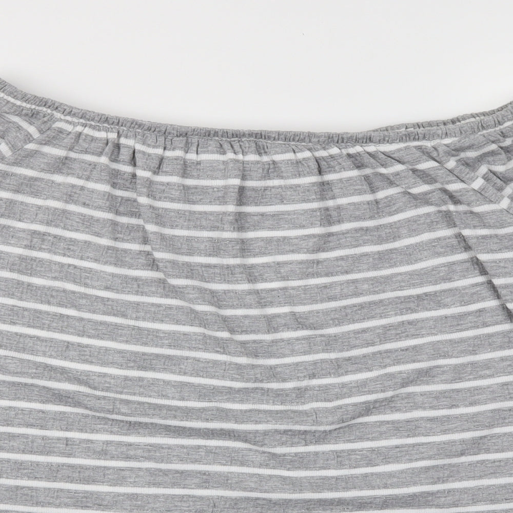 NEXT  Womens Green Striped  Basic T-Shirt Size 10