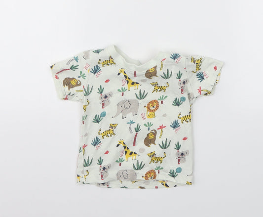 Primark Boys Multicoloured Animal Print  Basic T-Shirt Size 3-6 Months