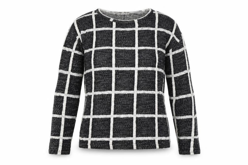 Atmosphere Womens Black Check  Pullover Jumper Size 8