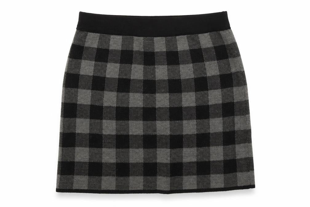 Adrienne Vittadinaq Womens Black Check  Straight & Pencil Skirt Size L