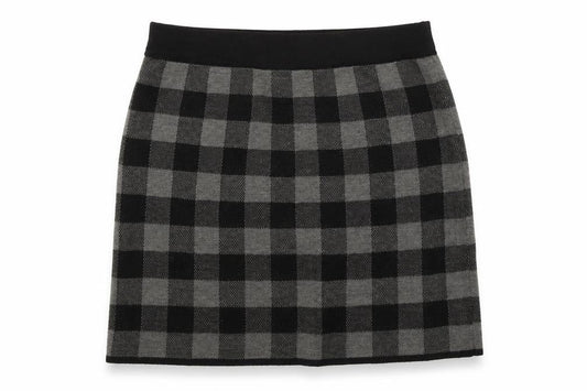 Adrienne Vittadinaq Womens Black Check  Straight & Pencil Skirt Size L