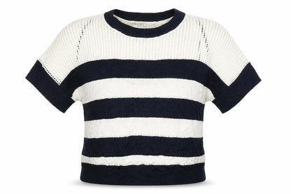 Next Womens White Striped  Pullover Jumper Size M