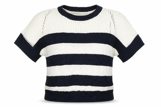 Next Womens White Striped  Pullover Jumper Size M