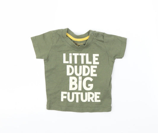 Primark Boys Green   Basic T-Shirt Size 0-3 Months