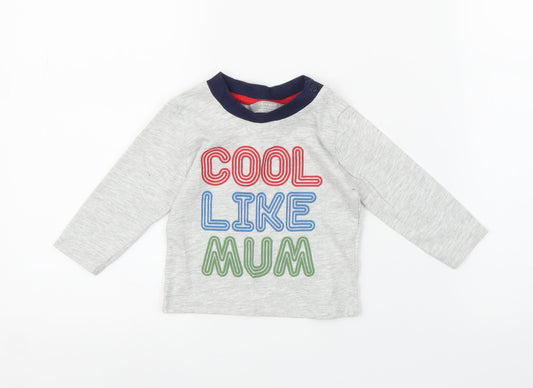 Primark Boys Grey   Basic T-Shirt Size 6-9 Months