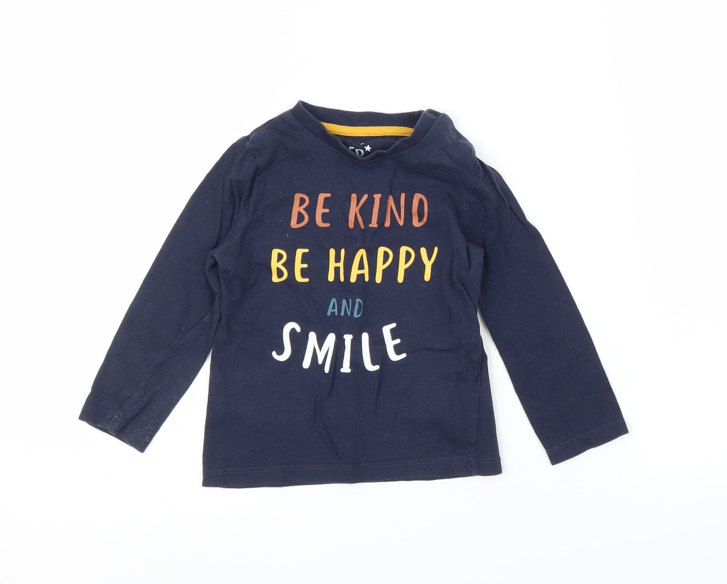 Fred & Flo Boys Blue   Basic T-Shirt Size 9-12 Months