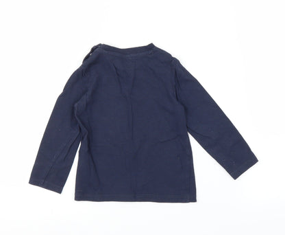 Preloved Fred & Flo Boys Blue   Basic T-Shirt Size 9-12 Months - Back