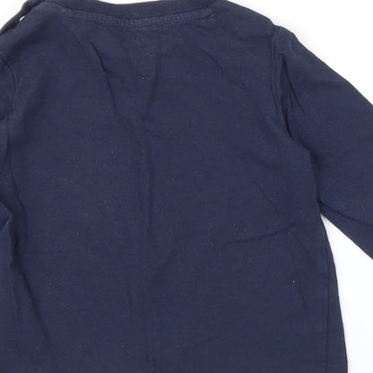 Preloved Fred & Flo Boys Blue   Basic T-Shirt Size 9-12 Months - Label