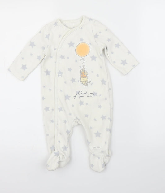 Disney Baby White   Babygrow One-Piece Size 3-6 Months  - Winnie The Pooh