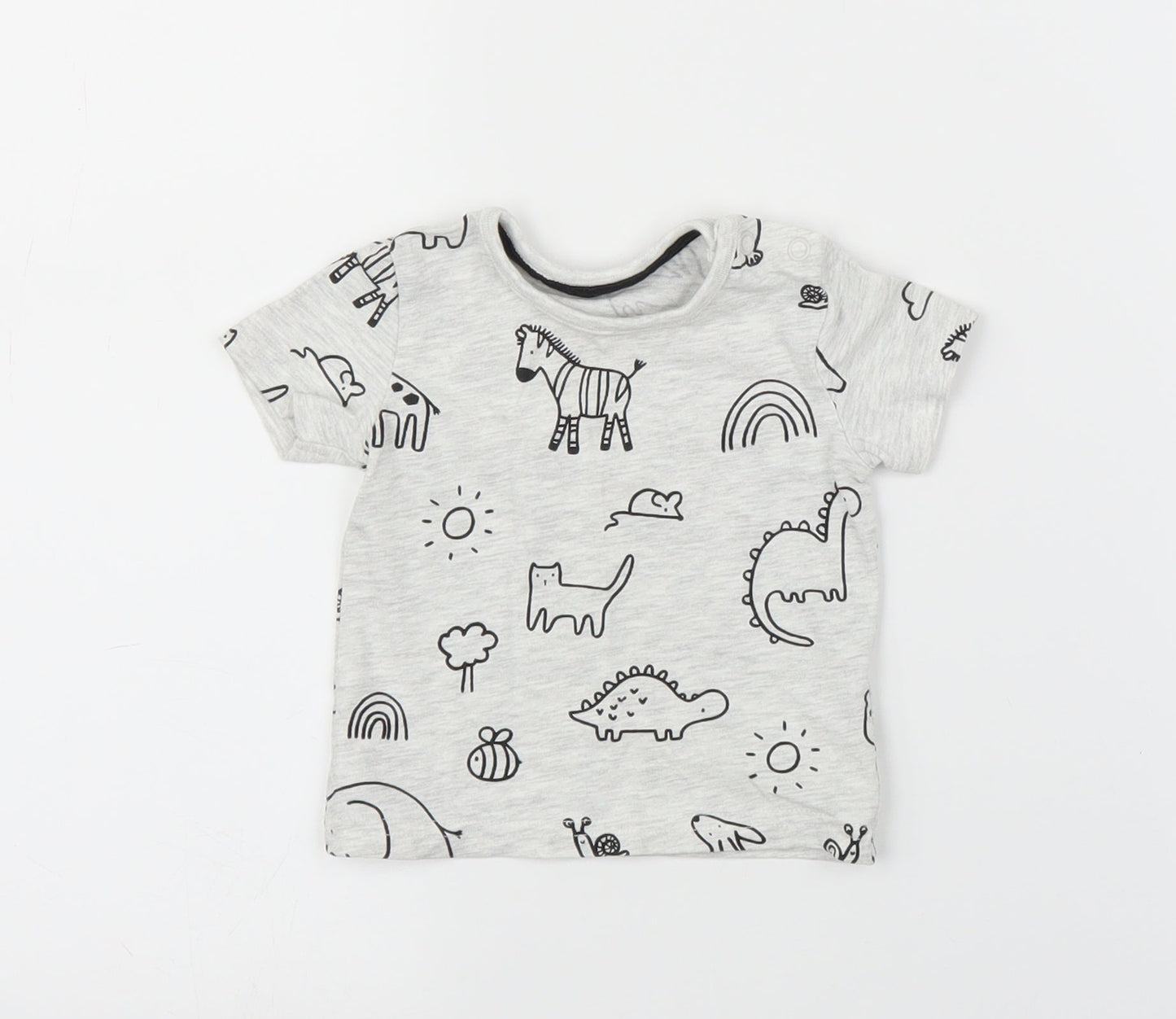 George Boys Grey   Basic T-Shirt Size 0-3 Months