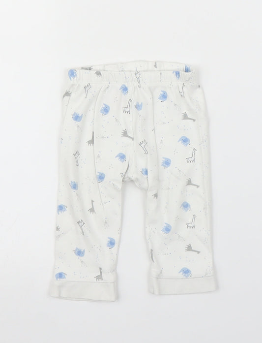 Mothercare Baby White   Sweatpants Leggings Size 6-9 Months