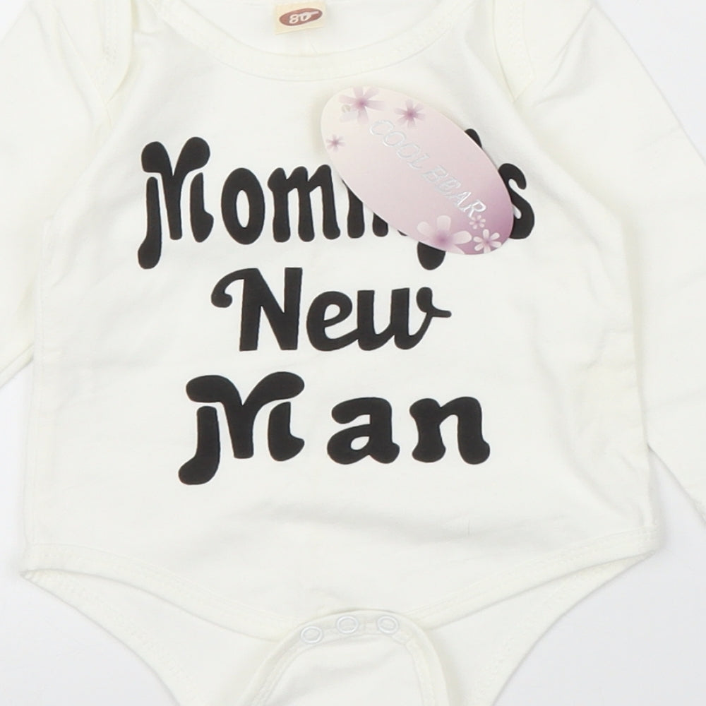Cool Bear Boys White   Babygrow One-Piece Size 9-12 Months