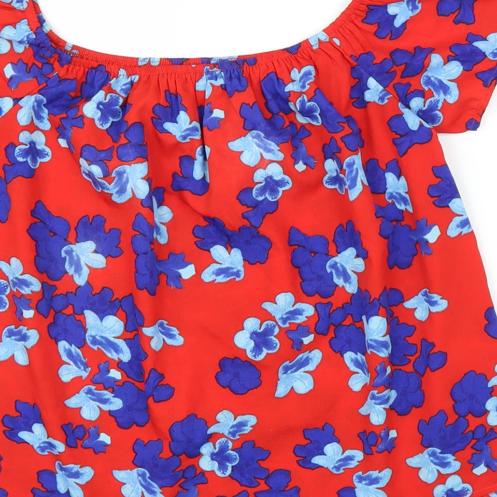 Primark Womens Red Floral  Basic Blouse Size 10