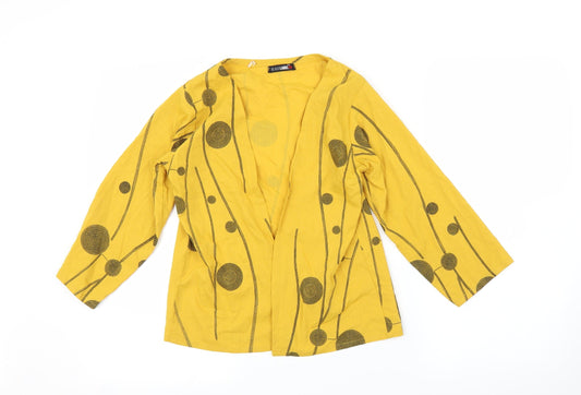 Black Label Womens Yellow   Cardigan Jumper Size S