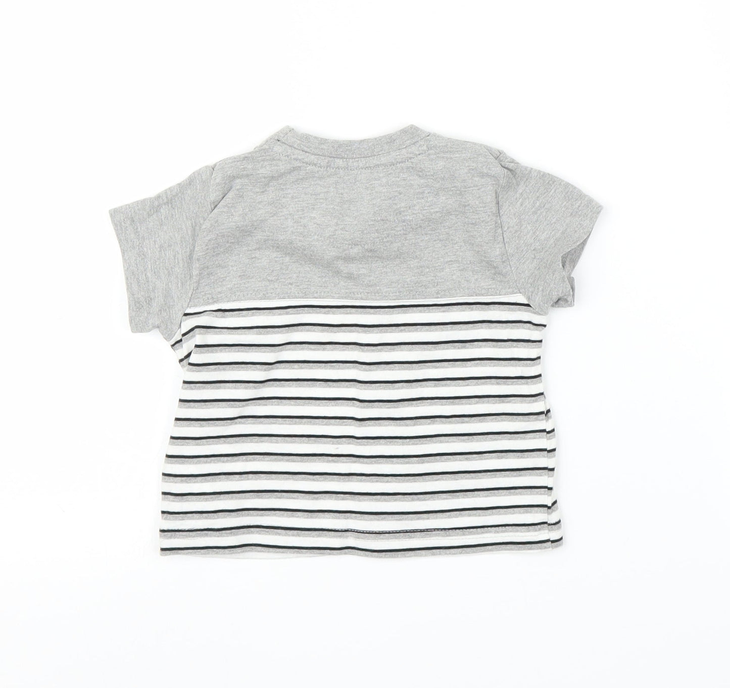 Firetrap Boys Grey Striped  Basic T-Shirt Size 0-3 Months