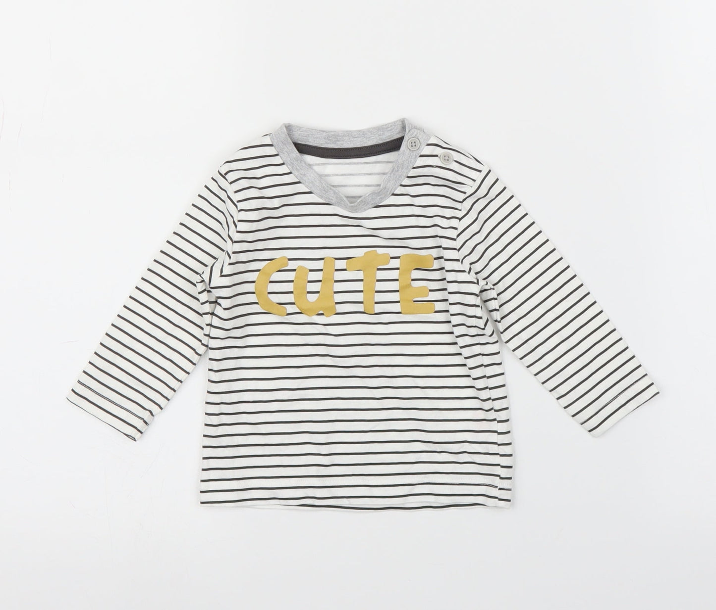 Matalan Baby White Striped  Basic T-Shirt Size 3-6 Months