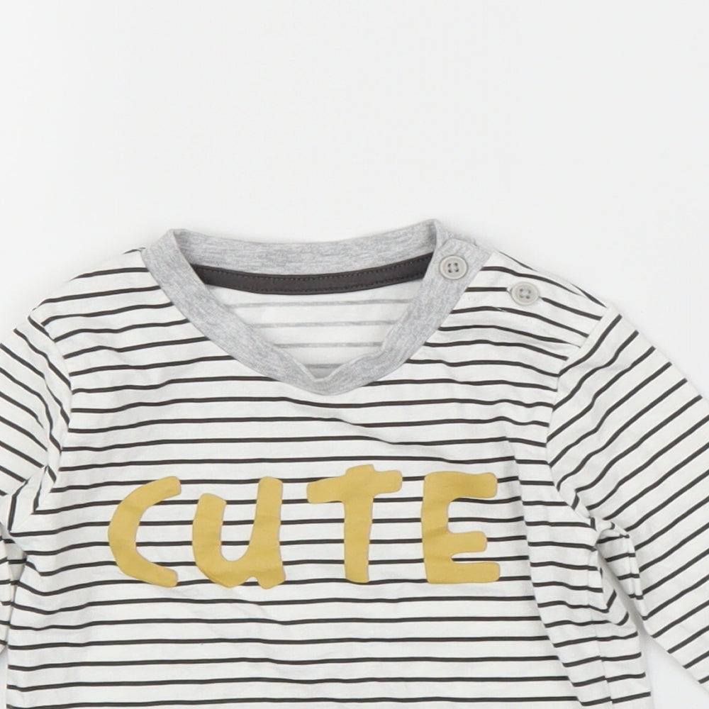 Matalan Baby White Striped  Basic T-Shirt Size 3-6 Months