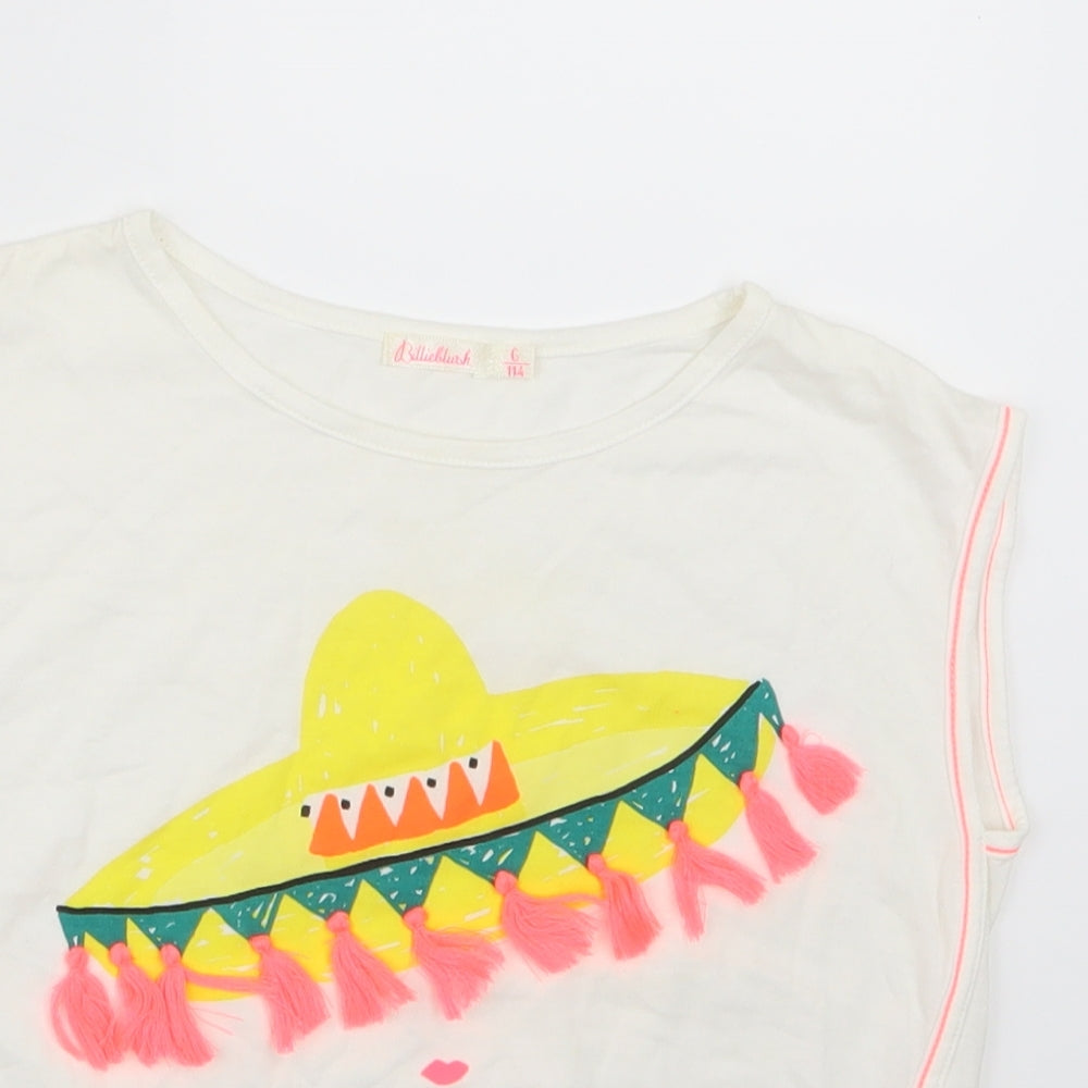 Billieblush Girls White   Basic T-Shirt Size 6 Years