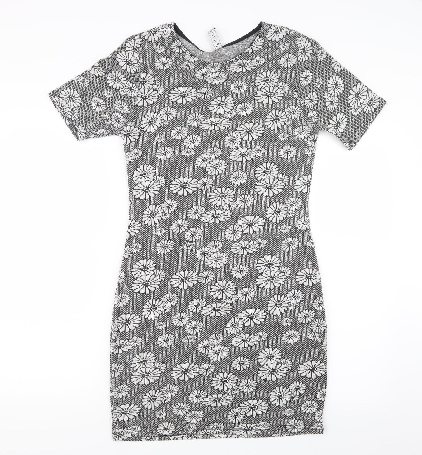Mezzo Womens Black Floral  Basic T-Shirt Size 12  - Long