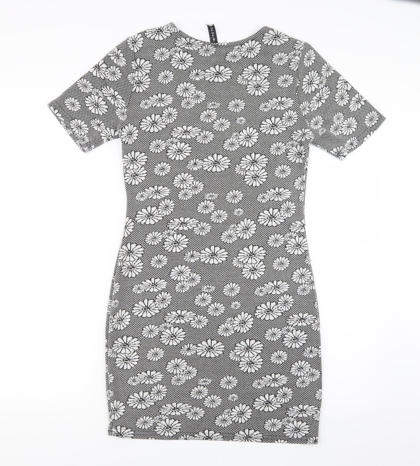 Mezzo Womens Black Floral  Basic T-Shirt Size 12  - Long