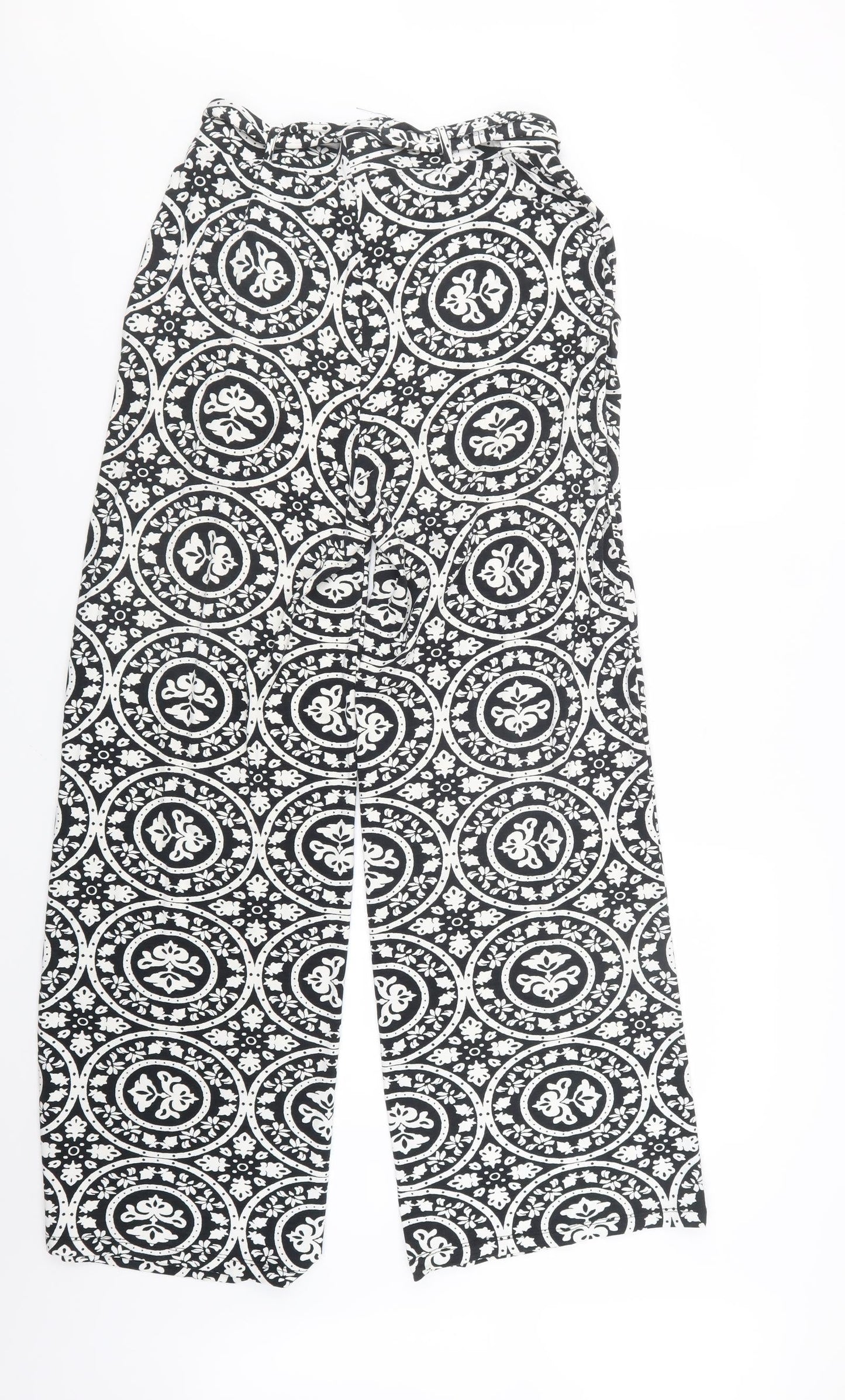 Label Be Womens Black Geometric  Trousers  Size 10 L29 in
