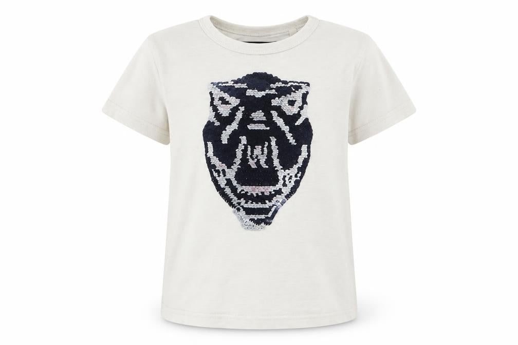 NEXT Girls White   Basic T-Shirt Size 3 Years  - Reversible Sequins