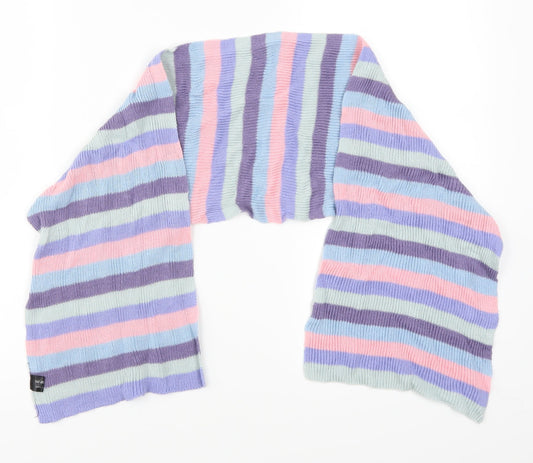 Preworn Girls Pink Striped  Rectangle Scarf Scarves & Wraps One Size  - Purple