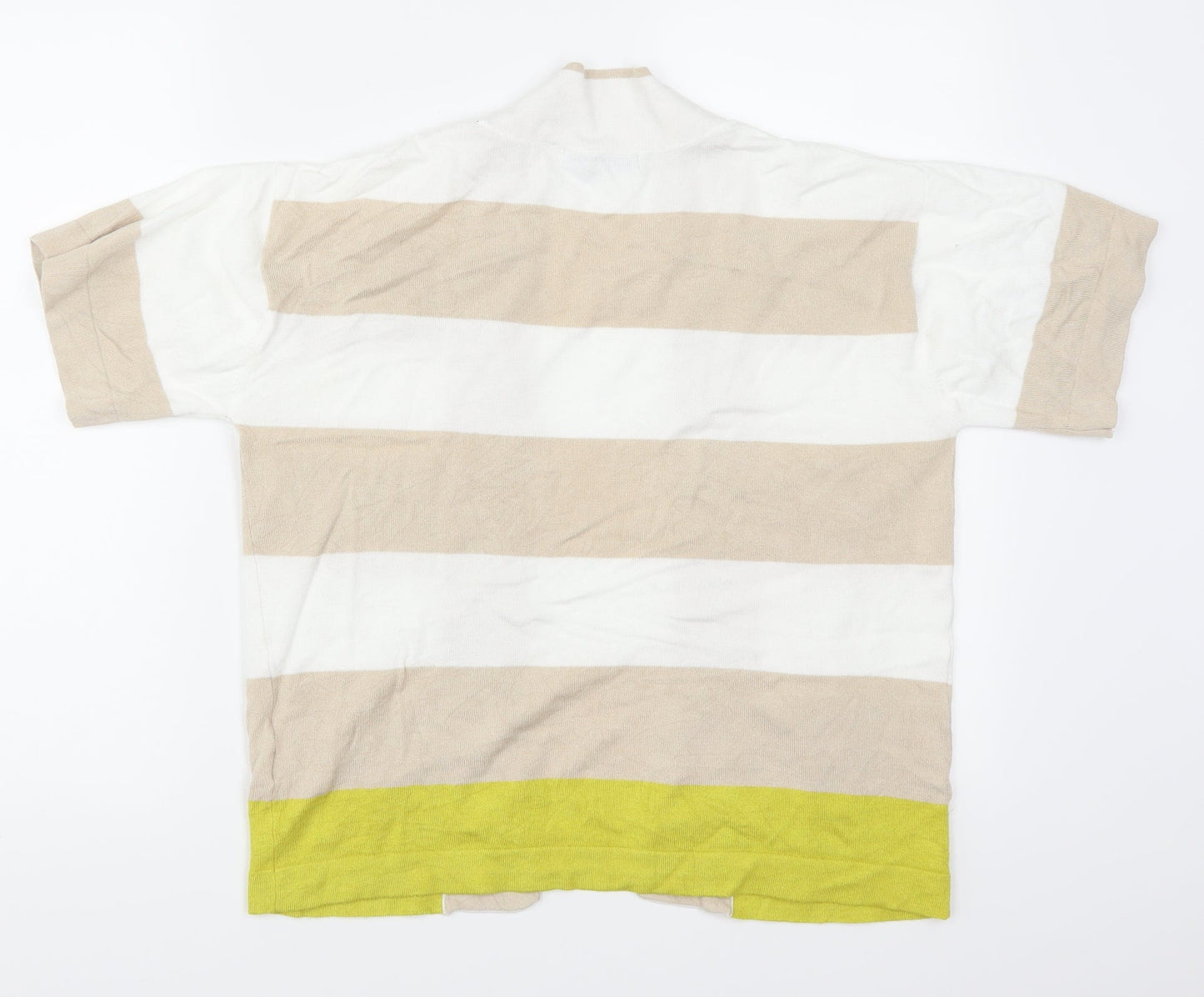 TU Womens Beige Striped  Cardigan Jumper Size 12  - Yellow