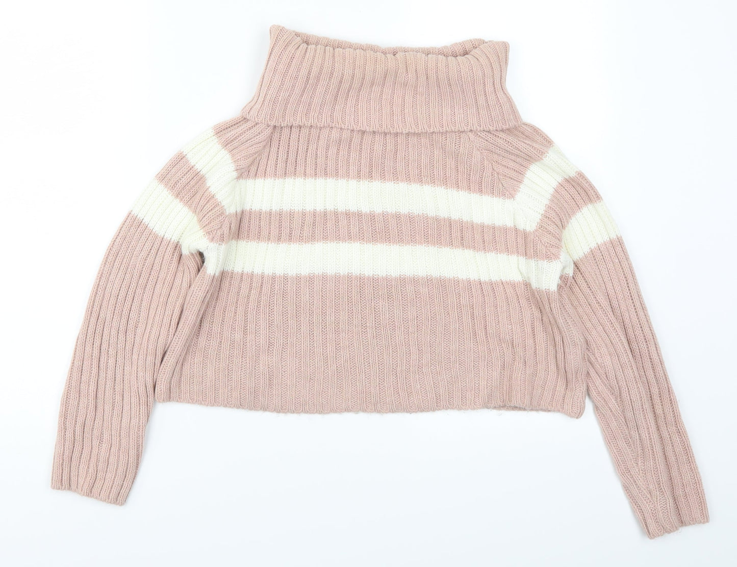 Misspap Womens Pink Striped  Pullover Jumper Size S