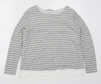 Atmosphere Womens Grey Striped  Basic T-Shirt Size 12