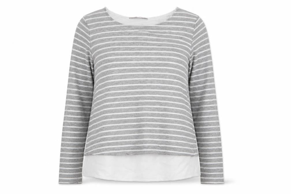 Atmosphere Womens Grey Striped  Basic T-Shirt Size 12