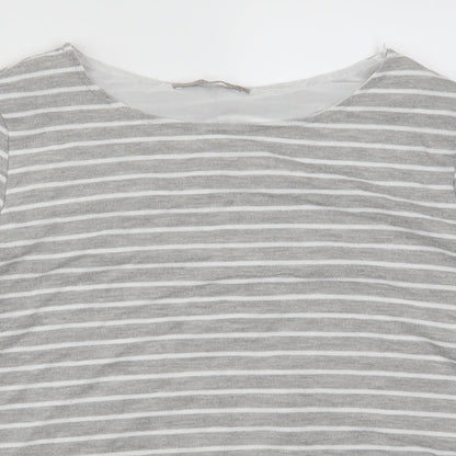 Atmosphere Womens Grey Striped  Basic T-Shirt Size 12
