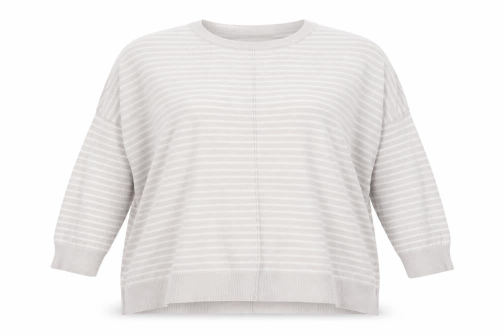 Marks & Spencer Womens Grey Striped  Pullover Jumper Size 14