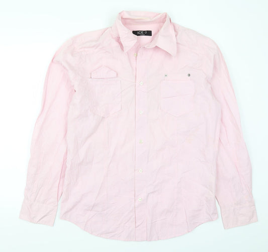 Ice J Mens Pink    Button-Up Size 2XL  - I Love Ice J