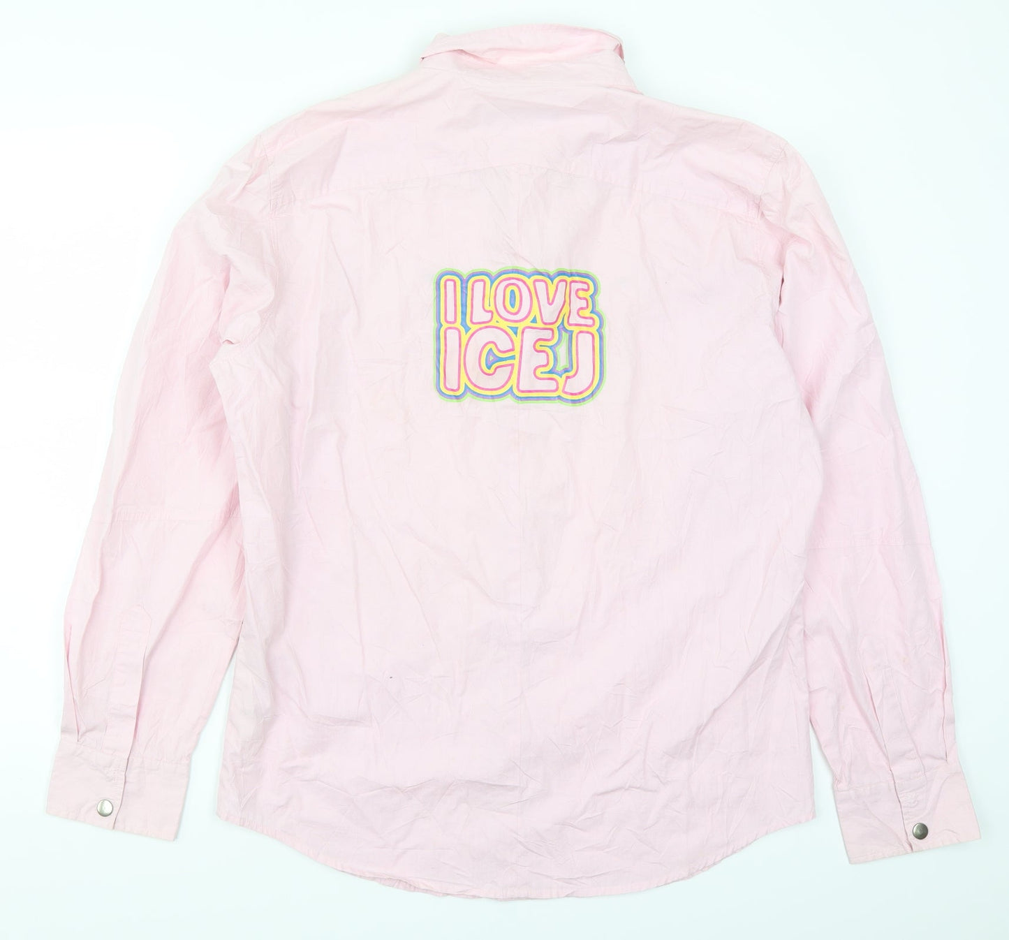 Ice J Mens Pink    Button-Up Size 2XL  - I Love Ice J