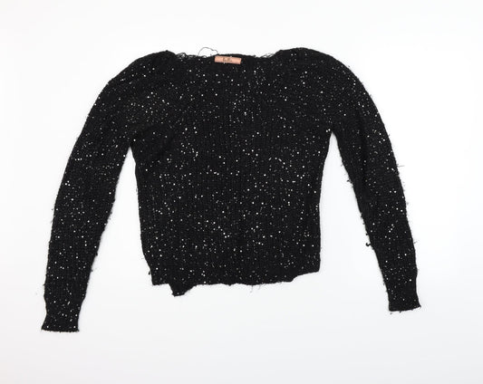 es on Womens Black   Pullover Jumper Size L  - Sequin detail