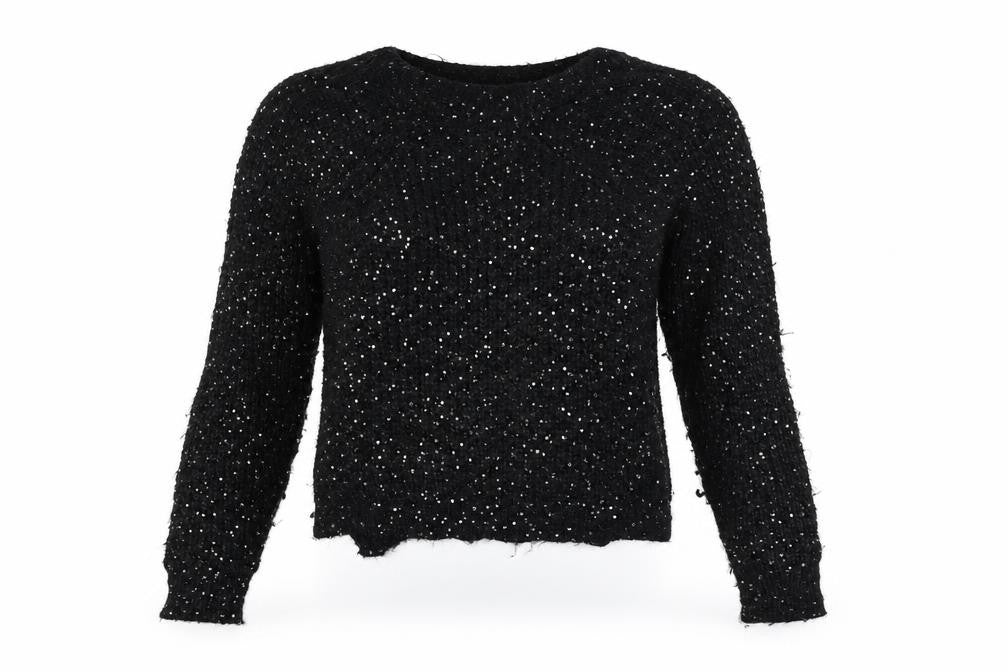 es on Womens Black   Pullover Jumper Size L  - Sequin detail
