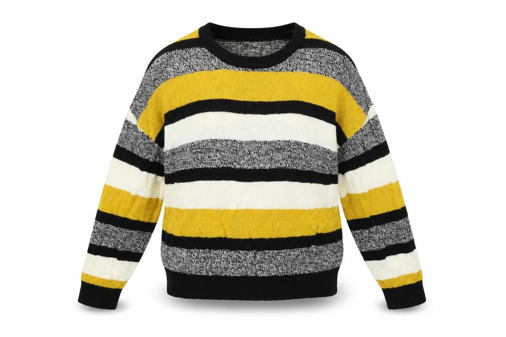 Divided Womens Yellow Striped  Henley Jumper Size M